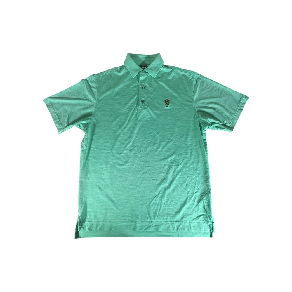 Footjoy Shirt Adult Medium Cyan Golf Polo Stretch Performance Mens